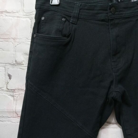 Chams Mens Denim Jeans Black sz 34 Stretch Fit - Picture 4 of 6